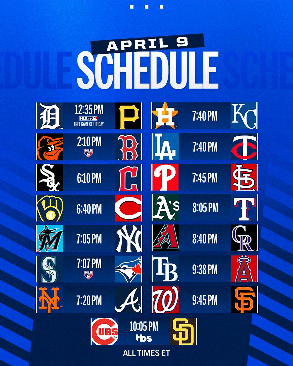 Another day, another full slate of baseball 😎