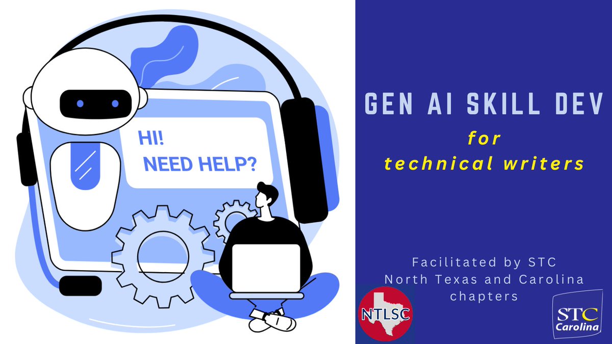 📅 Virtual event this Th., Apr. 11th at 6:30p ET

'Skill Development for Tech Writing and Generative AI'

🎫tickettailor.com/events/stccaro…

#ChatSTC #GenAI #TechComm🚀📊🤖