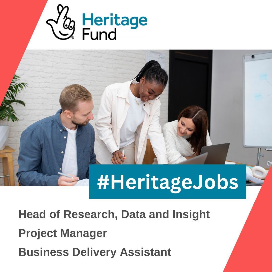 ✨ Exciting Job Opportunities ✨ 
Join the National Lottery Heritage Fund, the UK's largest heritage funder!
🔹Head of Research, Data and Insight 
🔹Project Manager 
🔹Business Delivery Assistant
All roles offer a Hybrid working model.
Apply here: buff.ly/49pnEwJ