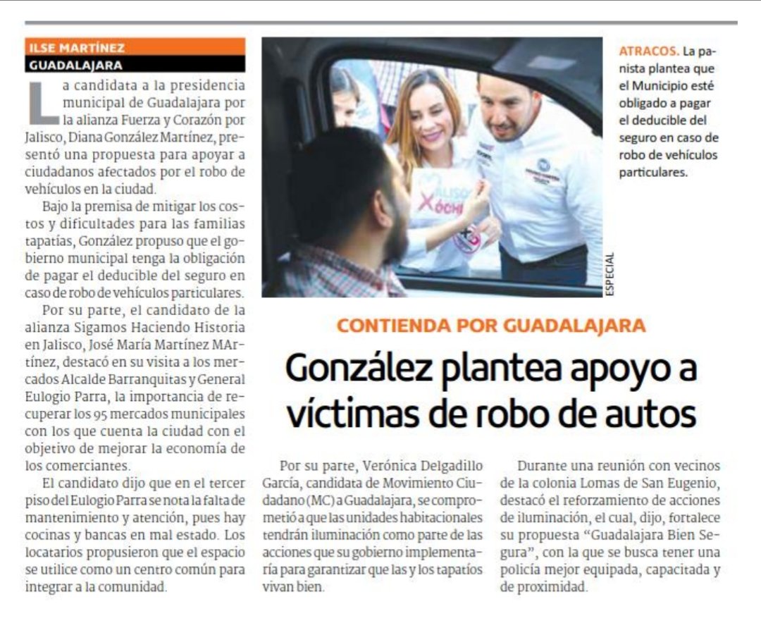El objetivo es reducir el robo de vehículos en Guadalajara, con un gobierno capaz, responsable de tu seguridad y patrimonio. 

#VoyXGDL #DianaGuadalajara 
#gdlsinmiedo #XochitlGalvez 
#XochitlGalvezPresidenta