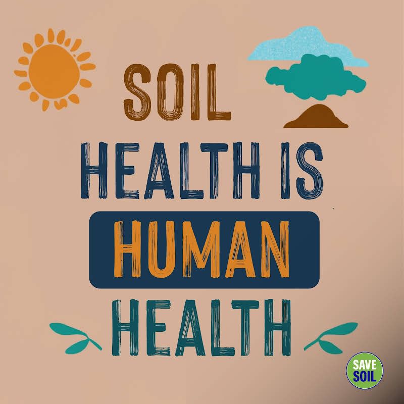 #SoilHealth is #Human #Health. If we take #Care of #Soil, We are taking care of our #Bodies! #SaveSoil Let's Make it Happen! #SaveSoilMovement #SaveSoilForClimateAction #SoilForClimateAction #ConsciousPlanet @SadhguruJV @cpsavesoil Action Now: savesoil.org