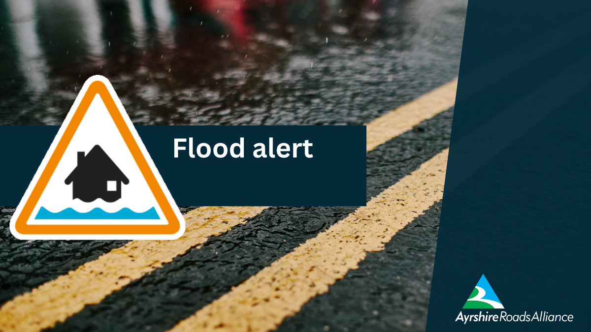 The @ScottishEPA have issued an update flood alert for Ayrshire and Arran - 

There is a risk of flooding from rivers and surface water, flooding of roads,  and disruption to travel.

- Tuesday 9 April
- Wednesday 10 April - 9:00am to 6:00pm

@EastAyrshire @southayrshire