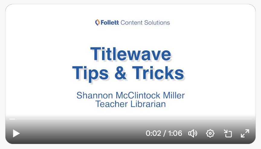 I am excited to share these 'Titlewave Tips and Tricks' this week. 🎉

This is just the start of a few Titlewave Tips and Tricks from me!  I will be sharing more soon, friends. 

buff.ly/4cR4vqo

#tlchat #futurereadylibs #edchat #edtech #ISTElib