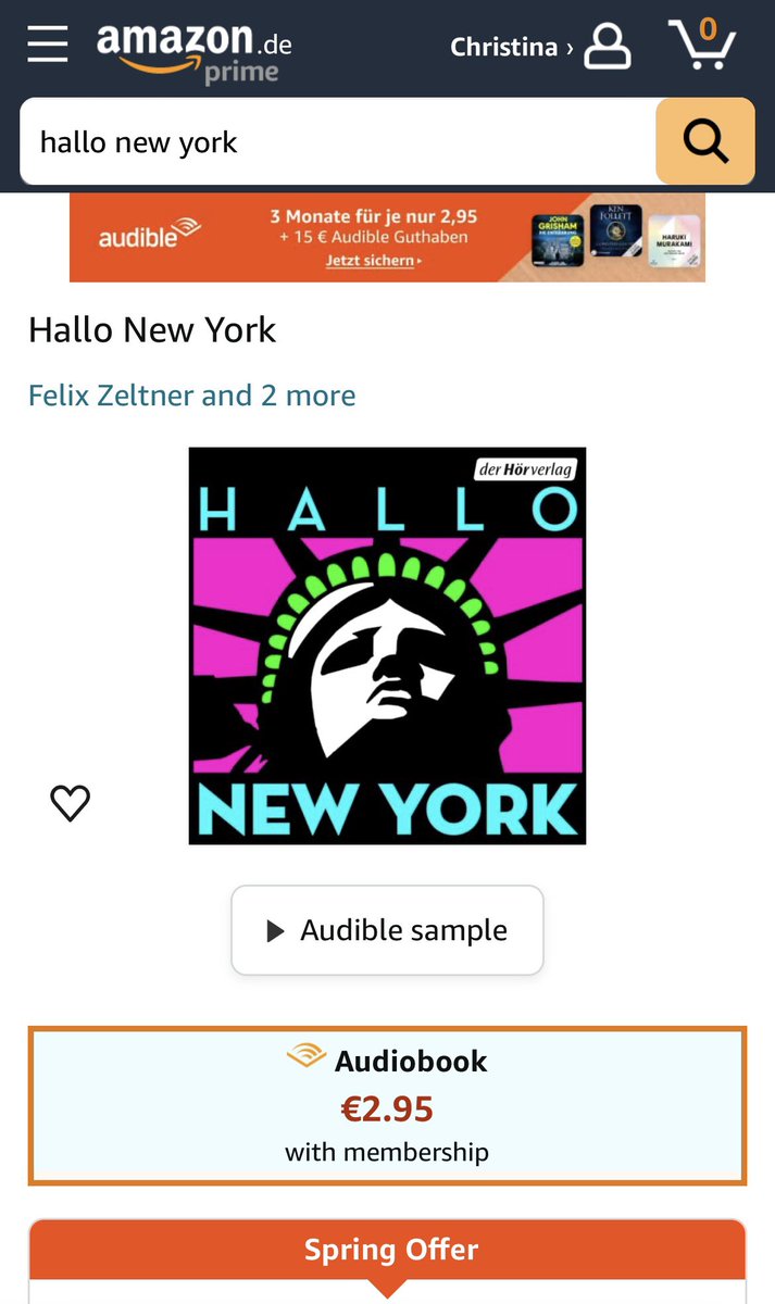 If you have not listened to our audiobook „Hallo New York - Unterwegs mit den Stadtnomaden“, you now have SO MANY MORE OPTIONS (including free ones) 🎉🎧 - it’s still @RTLplus, but now also @audibleDE @GooglePlay & @AppleBooks amongst many others audible.de/pd/Hallo-New-Y…