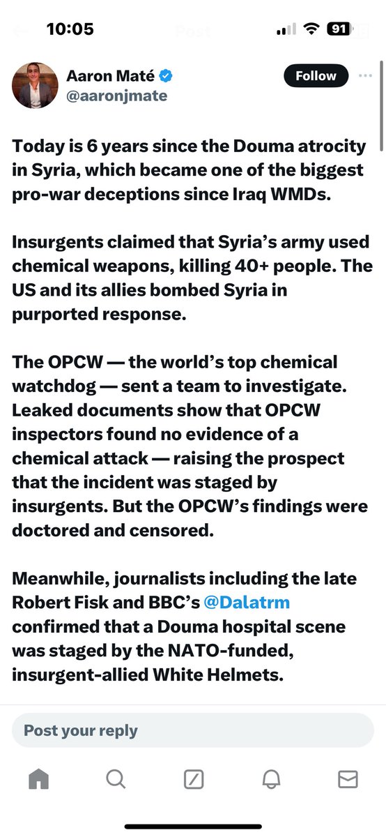 Maté up to his usual disinformation on behalf of Putin and Assad. Can someone be actually pro-Palestinian yet pro-tyranny just across the border? Impossible. Not when he writes that chemical weapons attacks in Syria were “staged” by first responders. Of course Maté and his…