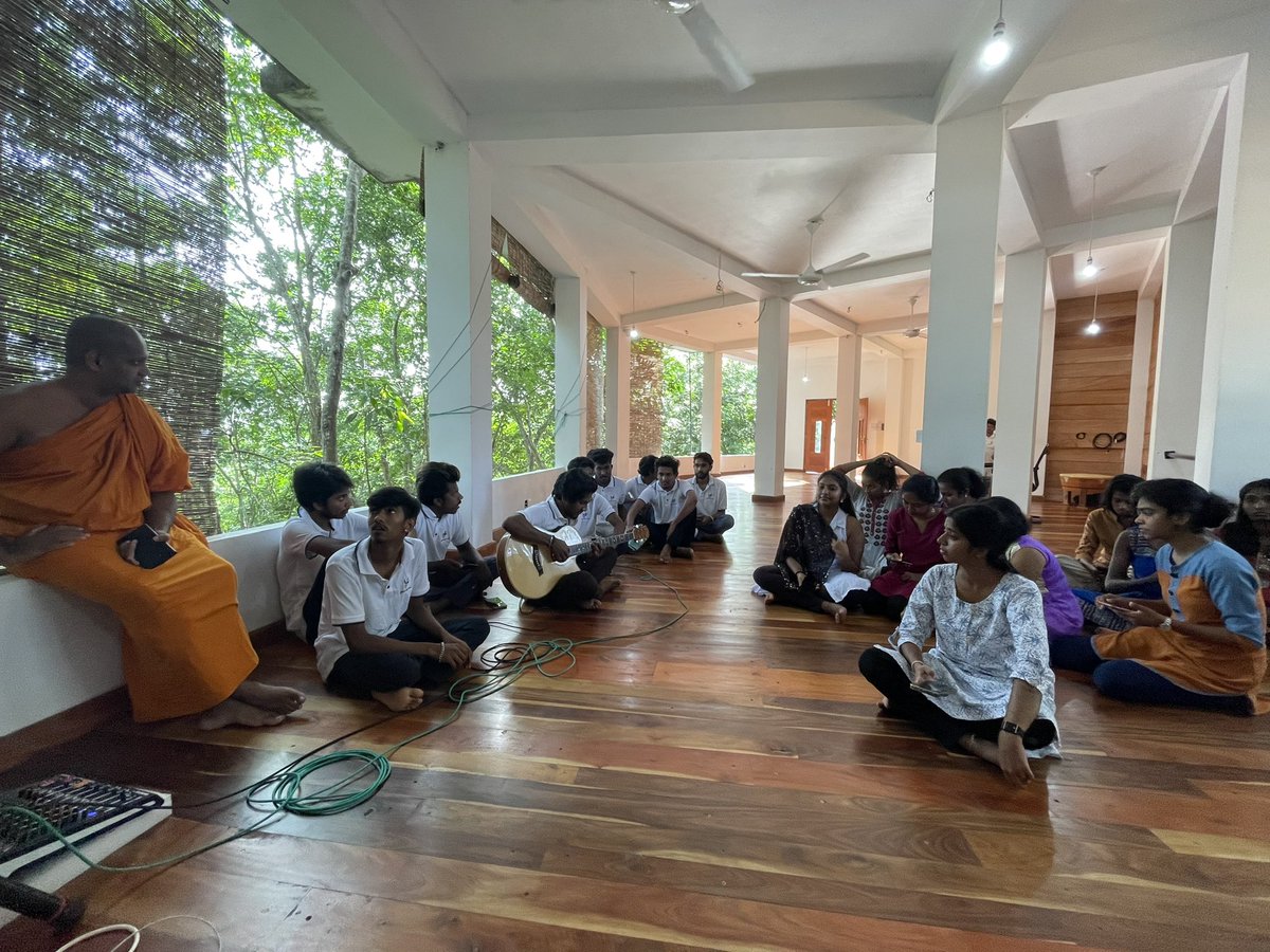 Music is the literature of the heart.. Director @iccr_colombo has donated Hindi literature for the students learning Indian music at Gurukul- IUHS Nalanda Campus, Galle, which is an initiative by Meth Bo Sewana International Meditation Center on 6 April, 2024.