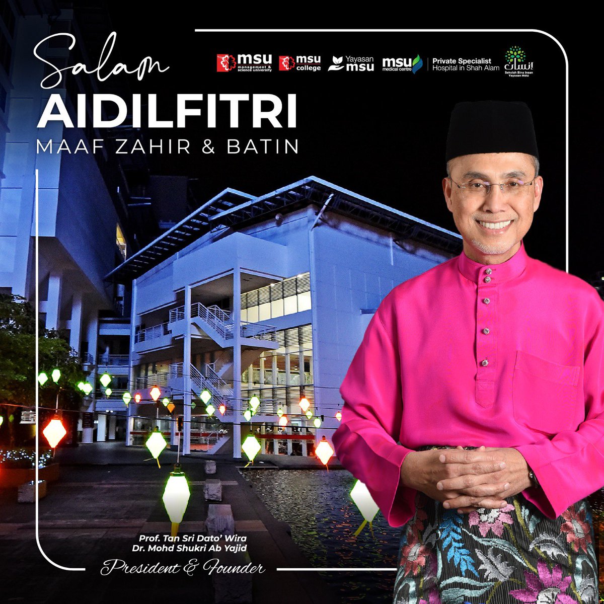 As we reach the final days of the holy Ramadan, my wishes to all our @MSUmalaysia partners, alumni, and #MSUrians who are celebrating #Aidilfitri. May this joyous occasion bring you abundant blessings and prosperity. Salam Aidilfitri! @MSUcollege @msumcmalaysia @sbiyayasanmsu