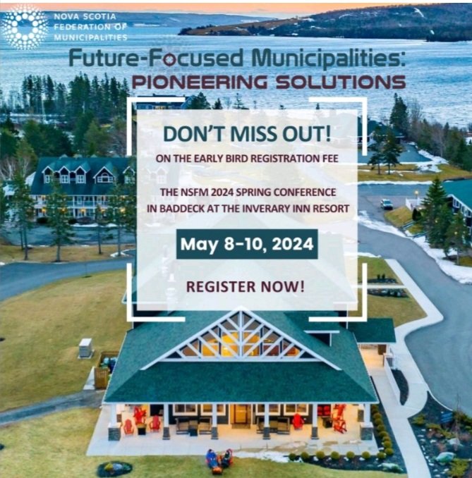 Looking forward to attending the NSFM Conference with municipal colleagues from around NS. @nsfedmuni conferences are always a great networking and development opportunity. If you have not attended before, now is your opportunity!