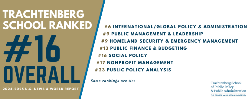 TSPPPA is now ranked as #16 in best overall school of public affairs. We are proud to be a part of a group of public affairs schools that are doing important work recognized by U.S. News & World Report.