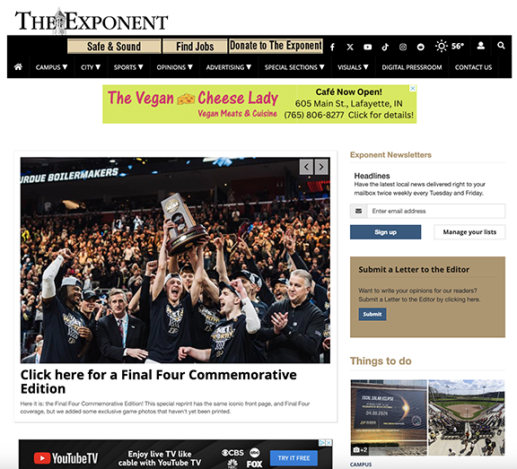 Congratulations to <a href="/purdueexponent/">Purdue Exponent</a> for receiving Website of the Year second place honors at the 2024 <a href="/icpaconnect/">Indiana Collegiate Press</a> awards ceremony <a href="/IUBloomington/">IU Bloomington</a>. Keep up the great work! #icpaconnect 
<a href="/LifeAtPurdue/">Purdue University</a>