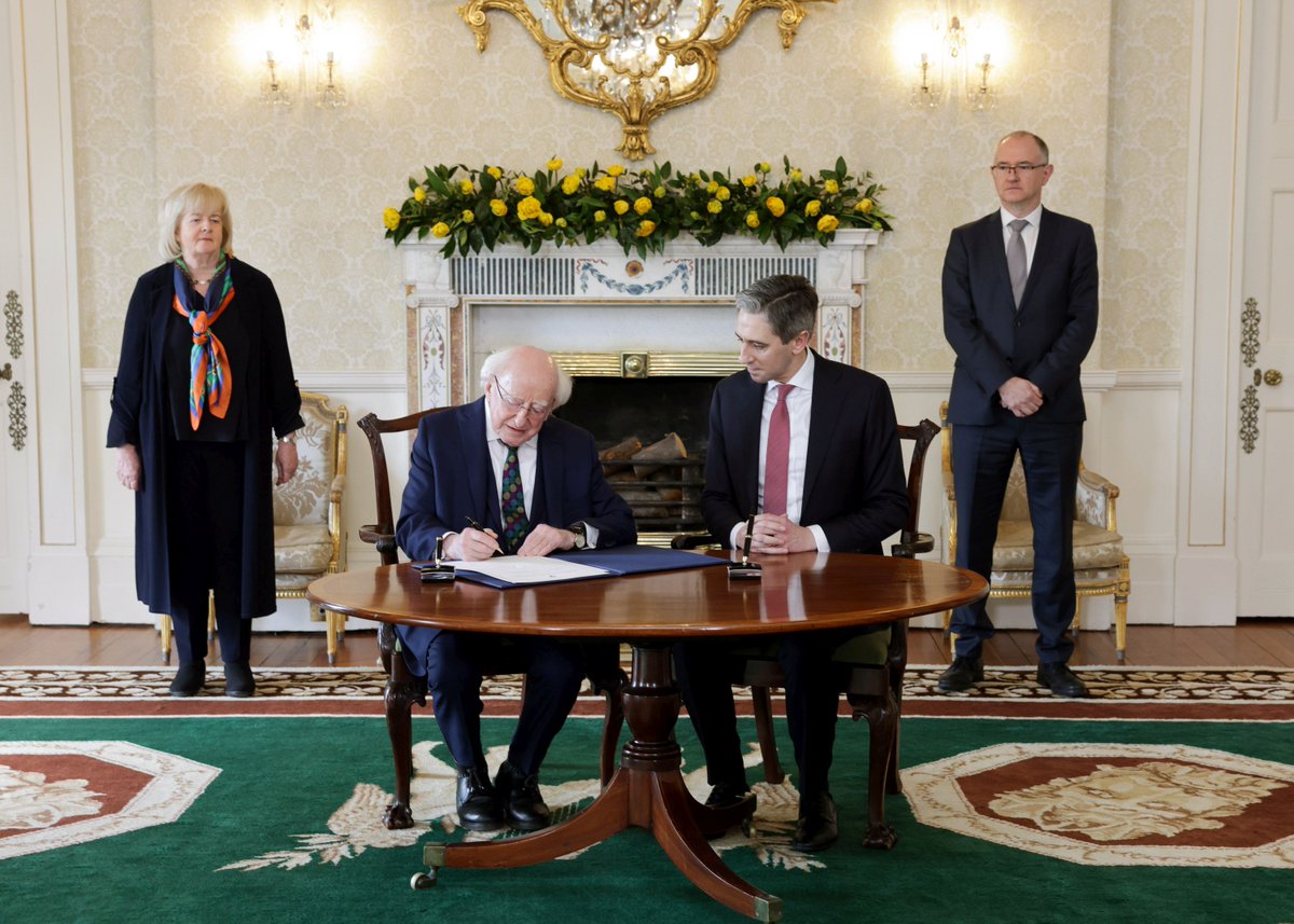 President Higgins this afternoon appointed Simon Harris as Taoiseach at a ceremony in Áras an Uachtaráin