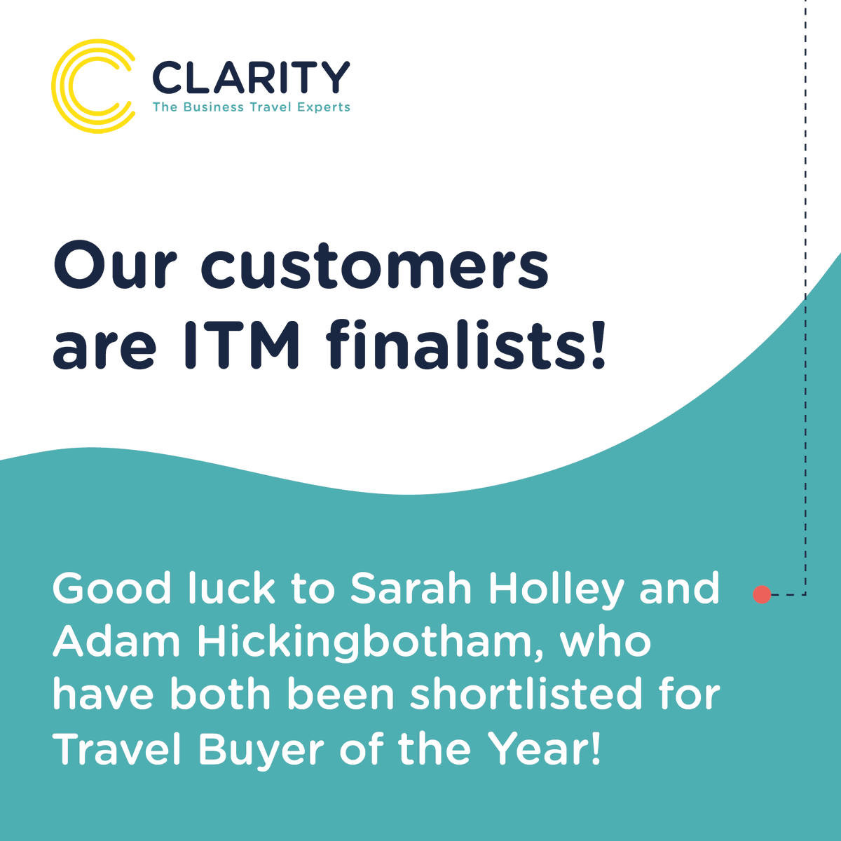 TravelEventsMat's tweet photo. Big awards news from our customers!

Sarah Holley and Adam Hickingbotham have both been shortlisted for ITM Achievement Awards Travel Buyer of the Year. Good luck and congratulations to you both! https://t.co/JC37o2XLef
