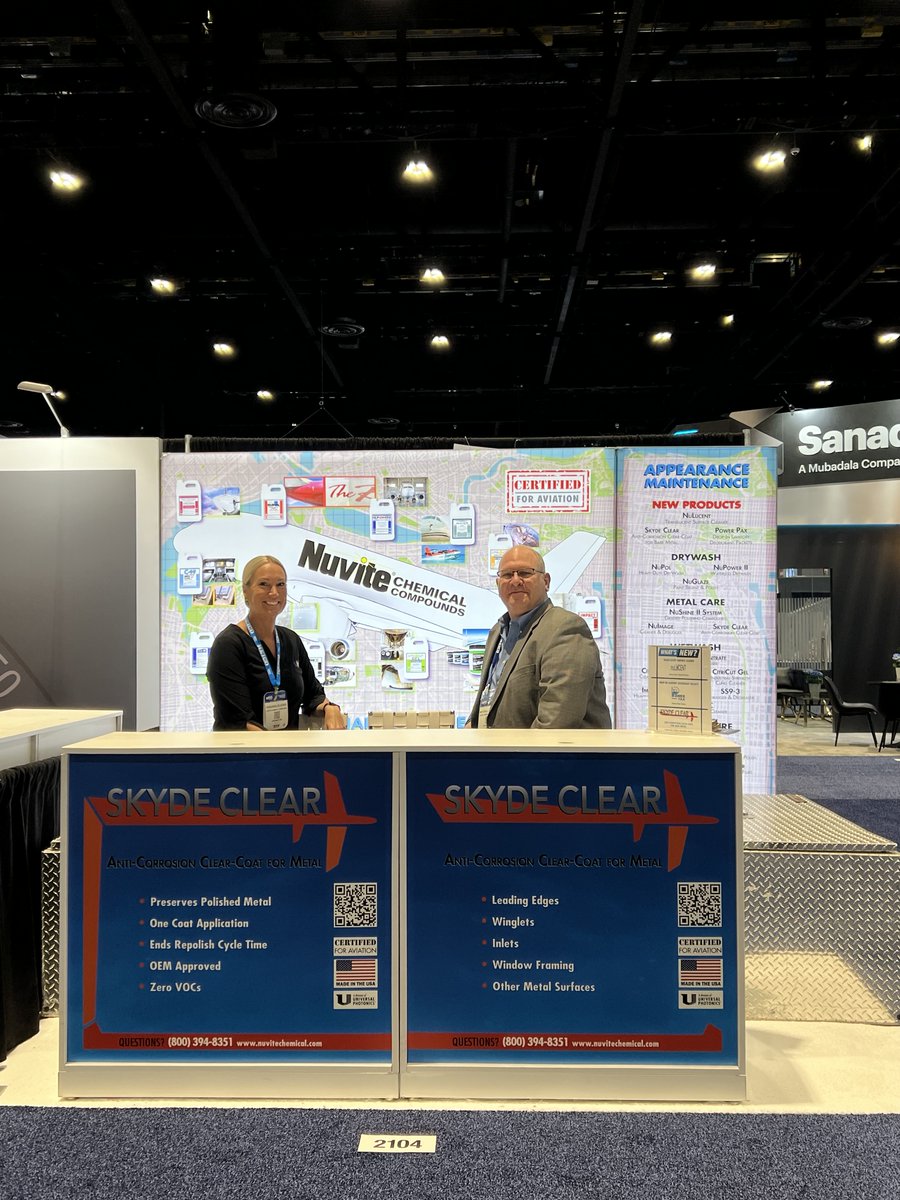 Opening day at MRO Americas in Chicago, IL. Visit our experts in booth #2104 to learn about our new products!! ✨✈️
 
 #Nuvite #NuviteChemical #MROAmericas #MROAmericas2024 #AviationWeek #Chicago #NewProducts #ProductLaunch #SkydeClear #PowerPax #NuLucent