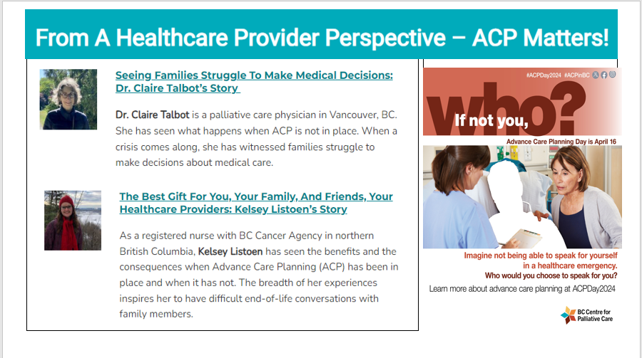 Healthcare providers want to know what matters to the patient in order to determine best possible care. What happens when there is no #ACP in place? Dr. Claire Talbot & Kelsey Listoen share their challenges as they seek to support patients. ow.ly/uknu50Rb4GR #ACPDay2024