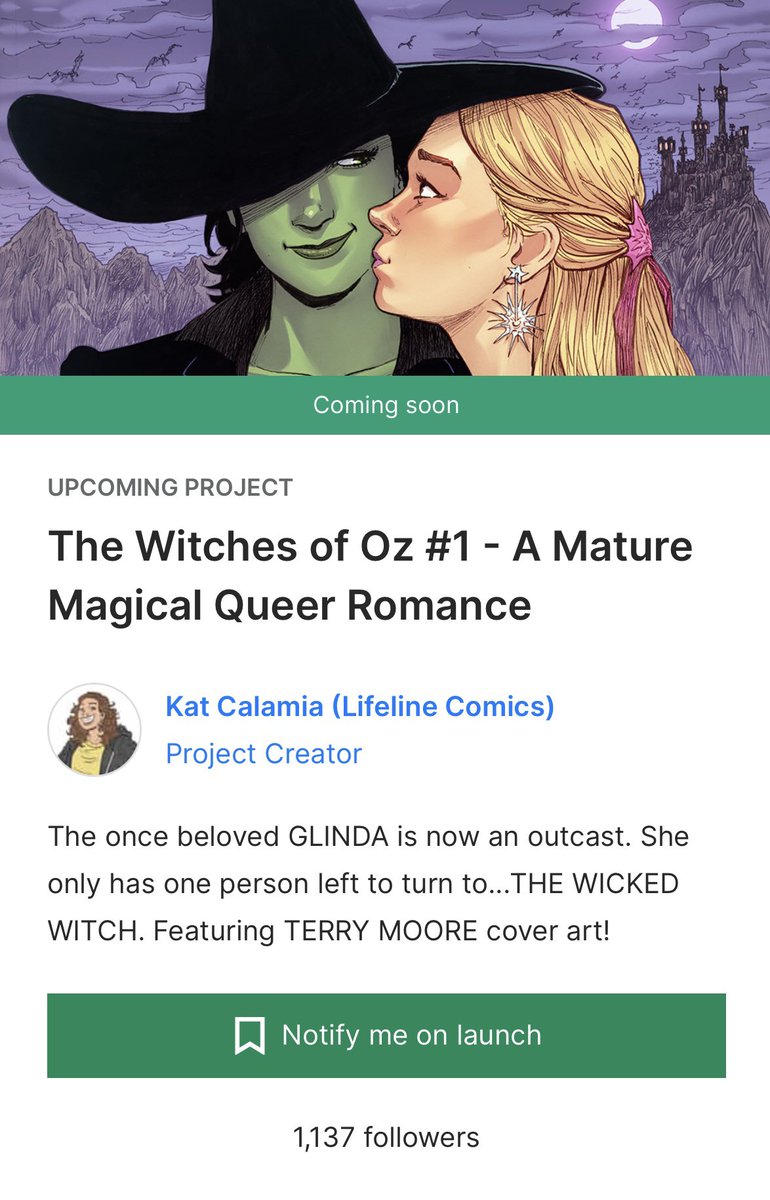 Witches of Oz #1 launches on Kickstarter this coming Monday, and we already have way over 1k followers! 🤩🤩🤩 kickstarter.com/projects/comic…