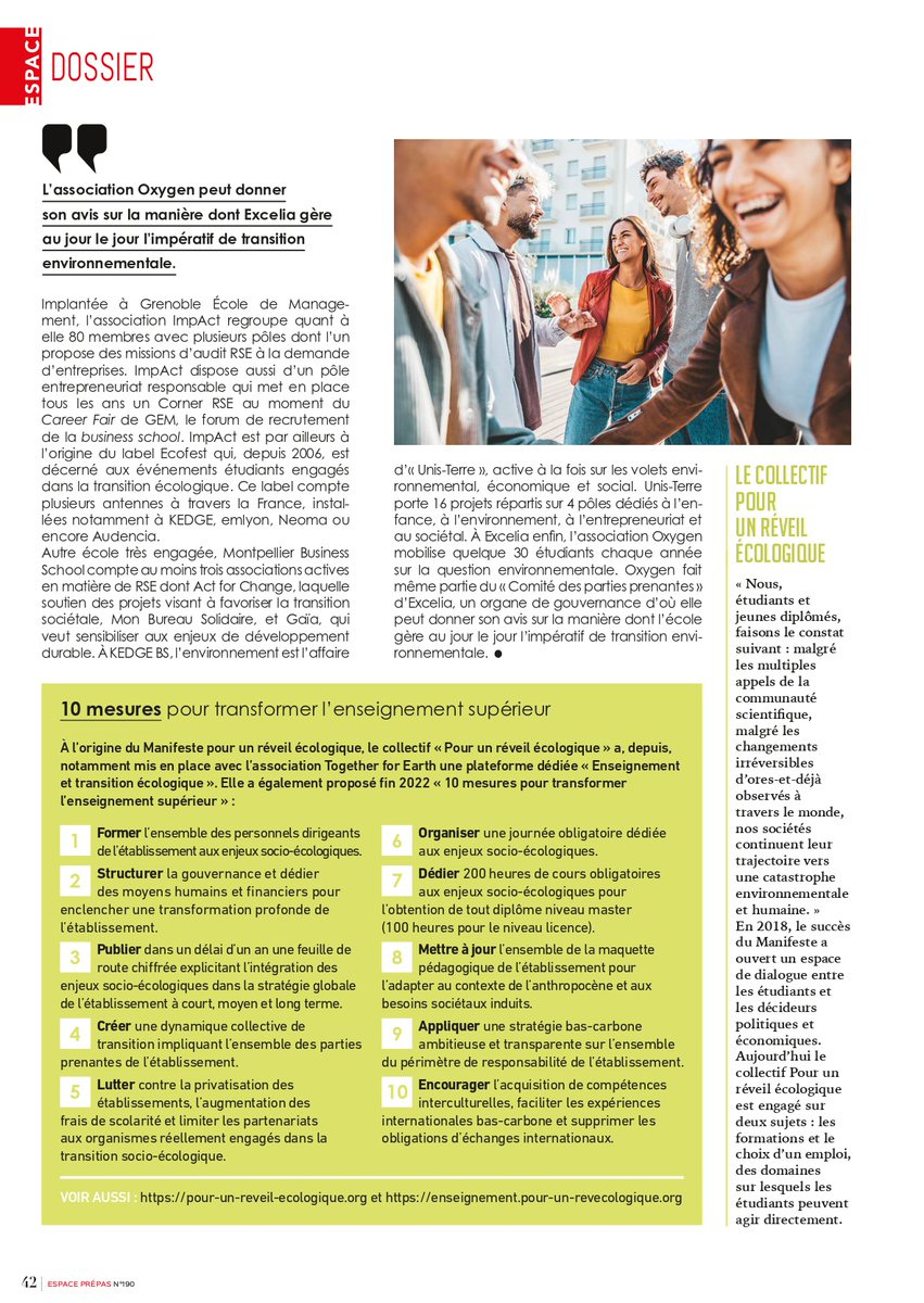 📚Les associations étudiantes : au premier plan de l'engagement environnemental. Plus d'infos ici👉urlz.fr/qdd4
@EMLYON @Grenoble_EM @audencia @NEOMAbs @KedgeBS @audencia @Montpellier_BS @ExceliaGroup