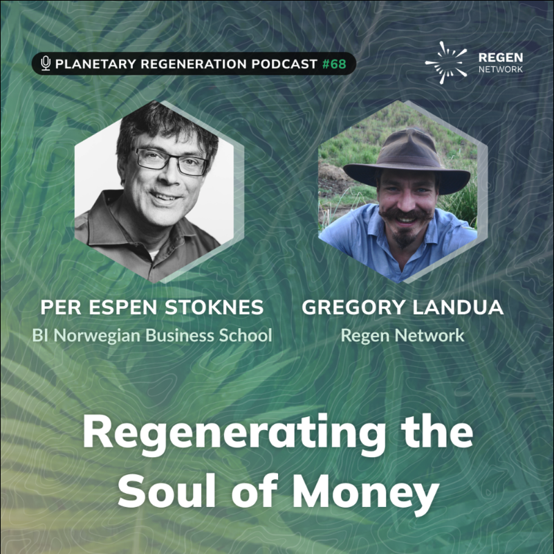 New episode of the Planetary Regeneration Podcast hosted by @gregory_landua and featuring @estoknes - Regenerating the Soul of Money About Per Espens: Per Espen Stoknes is a TED Global speaker, a psychologist with PhD in economics, and serves as the director of Centre for…