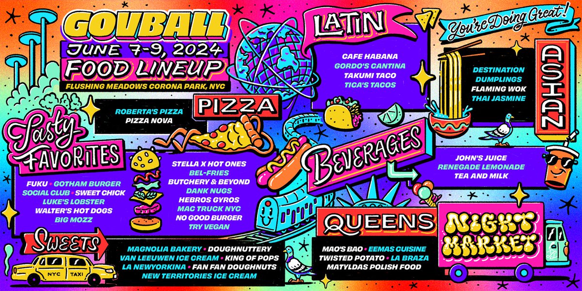 food lineup for this year's @GovBallNYC