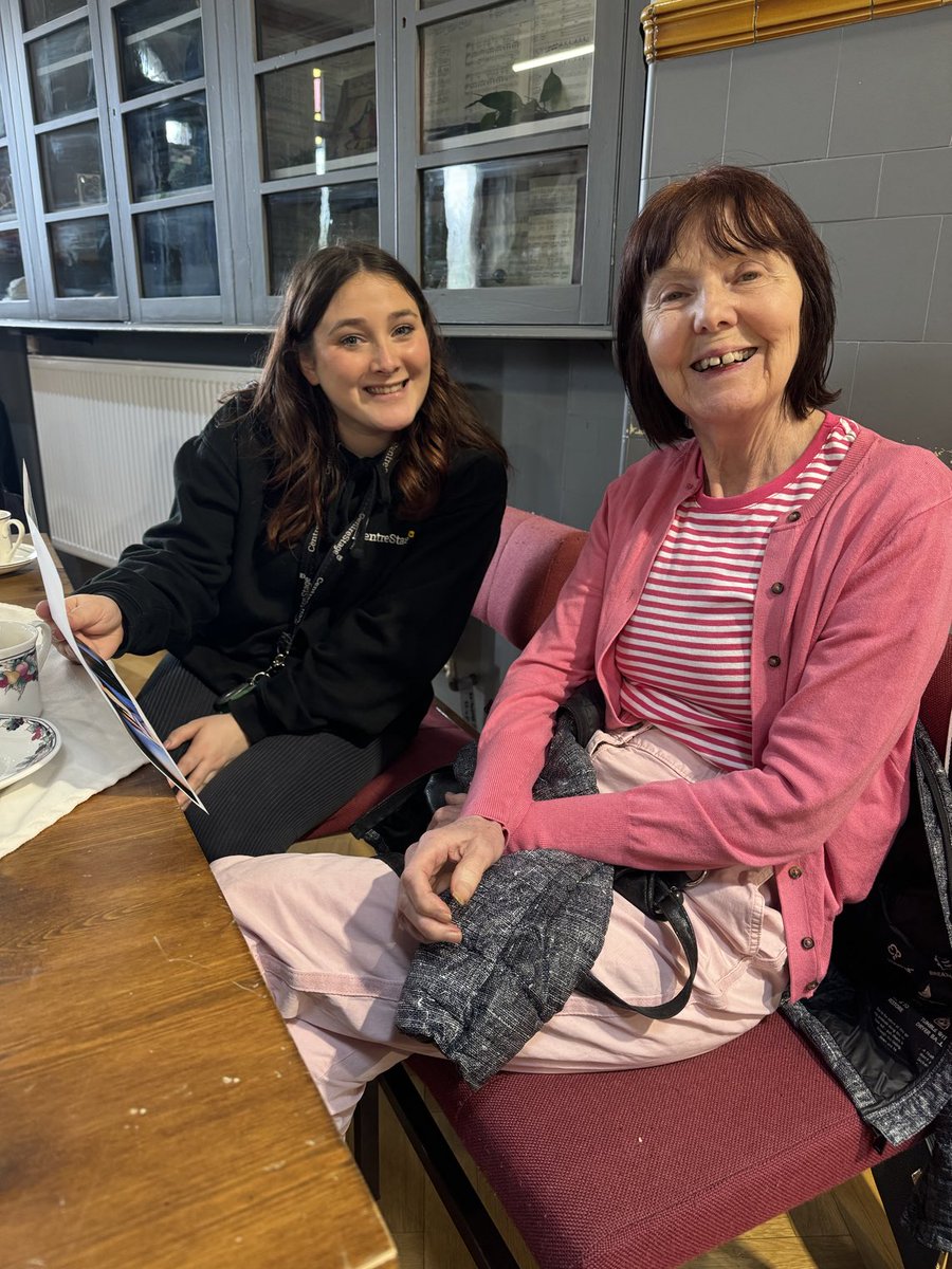 Mary and Linda enjoyed ⁦<a href="/CentrestageMT/">CentreStage</a>⁩ today singing and dancing and a coffee ☕️ 🎤🎵