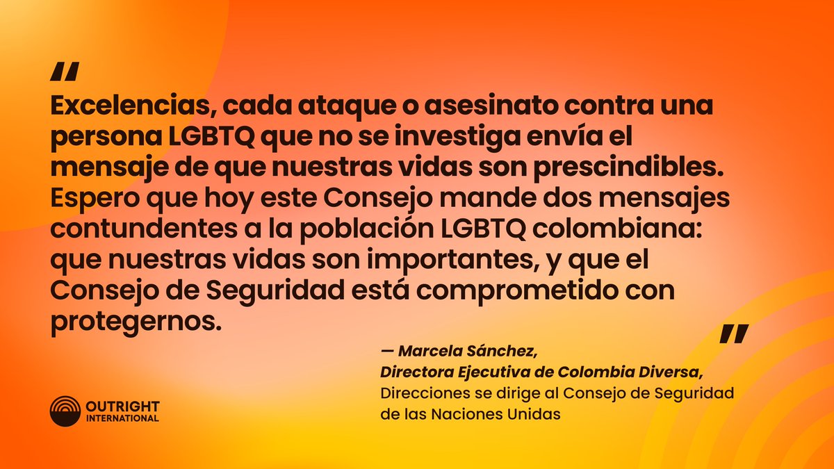 EN VIVO: @marcela_s_b, Directora Ejecutiva de @ColombiaDiversa, informa al Consejo de Seguridad de las Naciones Unidas sobre la importancia de la participación de mujeres diversas en la implementación del acuerdo de paz de Colombia y las alarmantes violaciones de derechos humanos…