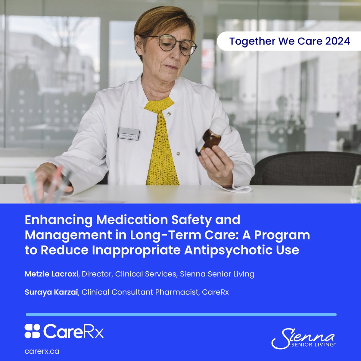 Sienna Midland Gardens and CareRx are proud to bring you a session aimed at mitigating the inappropriate use of antipsychotic medications in a long-term care setting. Don't miss the opportunity to join this highly informative session! #SeniorCare #TWC2024 #longtermcare #OLTCA