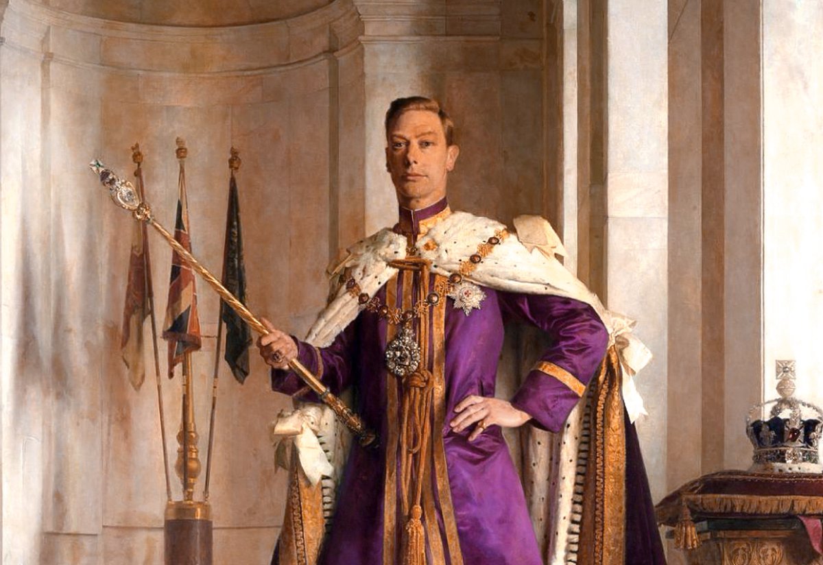 My mentor, Sir Gerald Kelly, was born #OnThisDay in 1879. One of his greatest works is the State Portrait of HM George VI.