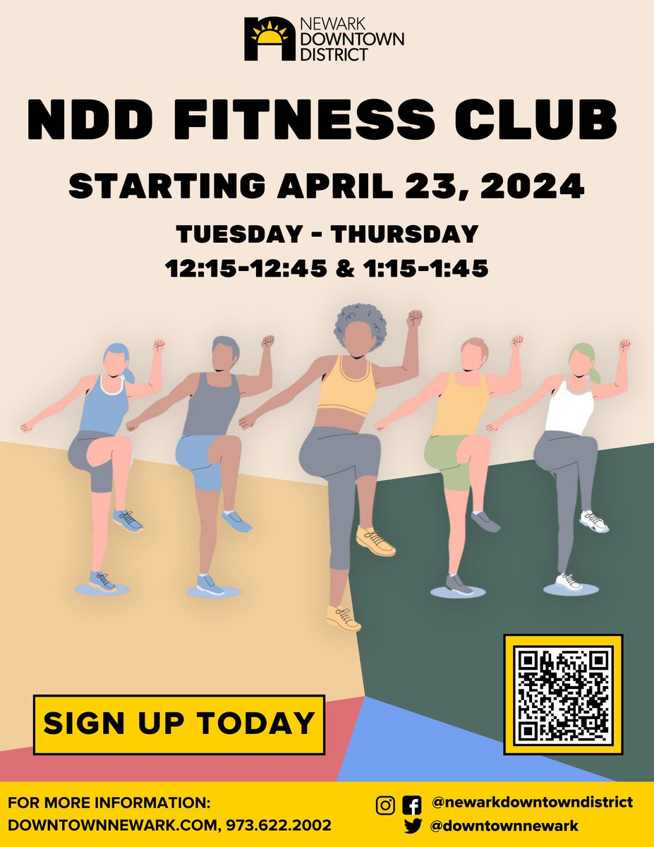 Calling all #Newark residents! Guess who’s back? The NDD Fitness Club! And the best part? It’s FREE for everyone! Join us on April 23th for our first class and start tracking your steps towards a healthier you! Register Today! tr.ee/vIxEC4nbIg