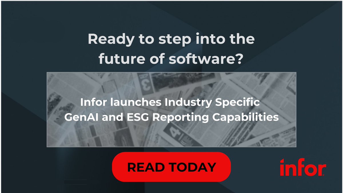 🔌Ready to supercharge your productivity and sustainability efforts? ✨ Explore our newest software capabilities, including GenAI, ESG, and more! Learn about our updates that can help you: bit.ly/3TRmt3d #AI #ESG #GenAI #AITech #InforOSPlatform