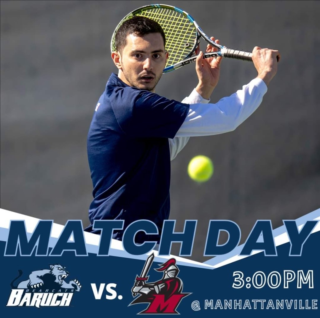 Men's tennis hits the road today for a match at Manhattanville College. #BaruchTennis 🎾