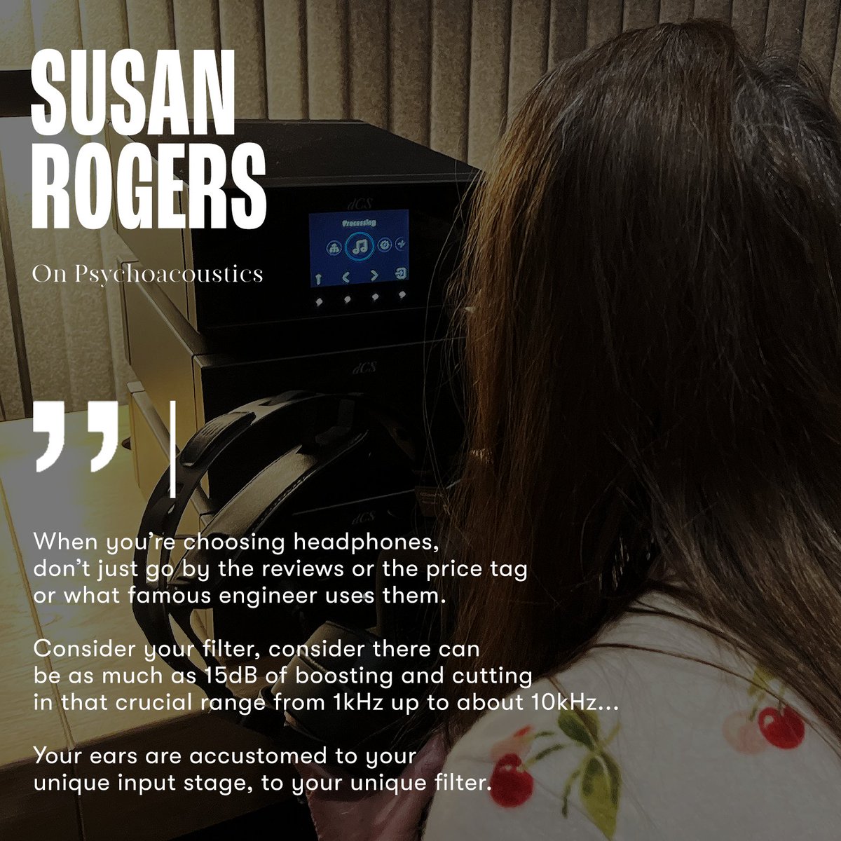 In case you missed it... Read Susan Rogers - former #RecordingEngineer for #Prince & #BarenakedLadies- on #psychoacoustics at the dCS Edit: shorturl.at/alxFS