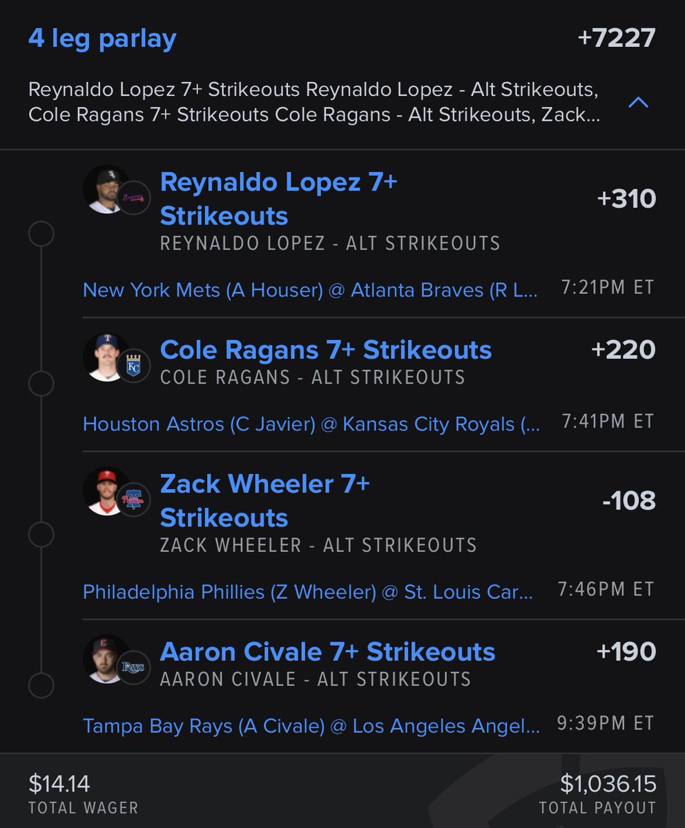 Dinger Tuesday Doesn’t Exist?!🏟️🤯

Tonight Will Be A Strikeout Filled Night!🎰

Possibly The Easiest $1K You Will Make💰

Roll W Me Not Against Me🎲
#GamblingX #RollWMe #MLB