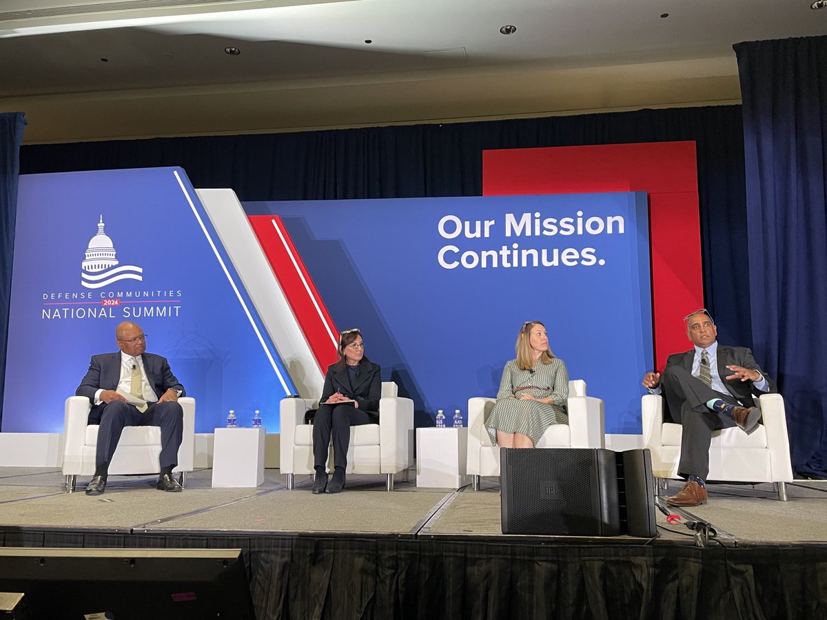 Yesterday at the @defensecomm’s #ADCSummit24, I moderated a panel with Hon. Jacobson @ASArmyIEE, Hon. Berger @ASNEIE, and Hon. Chaudhary @ASAF_IE. Together, we discussed the power of installations, energy, and broadband in relation to the quality of life for military families.