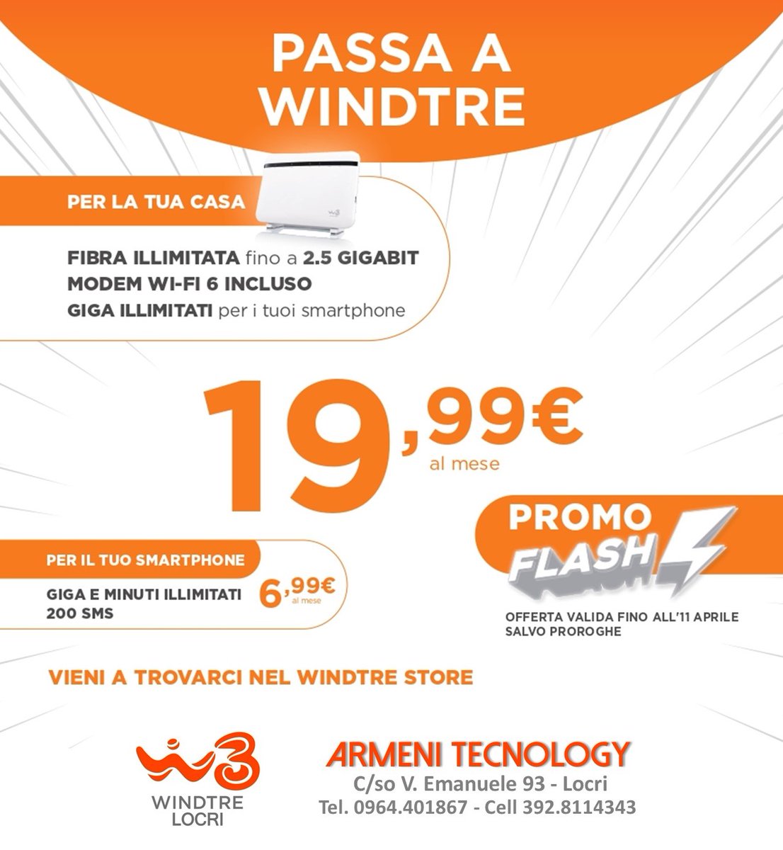 🤩  SUPER OCCASIONE
💻  SUPER INTERNET DI CASA A SOLI 19.99 € AL MESE.
📱   E LA TUA SIM A SOLO 6.99 € CON TUTTO ILLIMITATO.
🏃  COSA ASPETTI ???

<a href="/follower/">follower</a> <a href="/mettere/">haakon</a> in evidenza #INTERNET #fibra #FWA5G #locri #Locride #veloce #mare #smartphone #casa