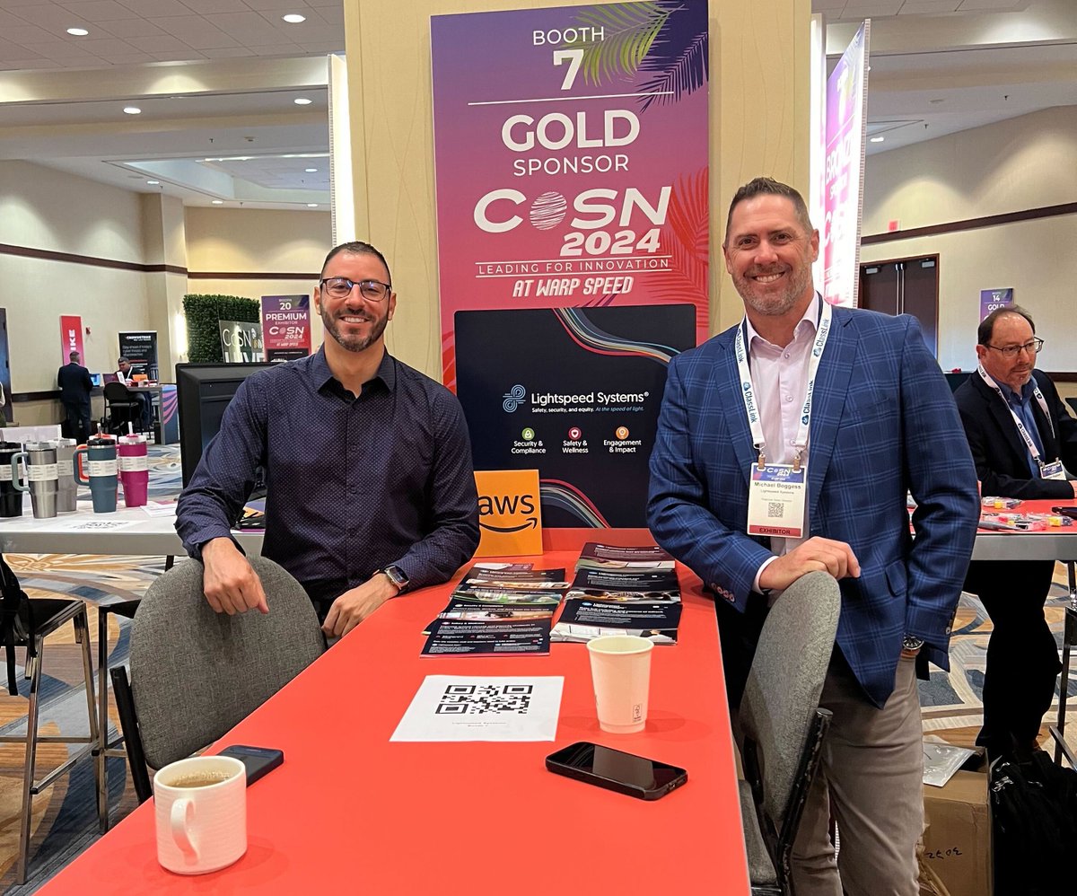 lightspeedsys's tweet photo. At #CoSN2024, be sure to stop by and chat with @lightspeedsys about our newest #EdTech innovations and solutions. 

Also catch the session, "Charting the Course," later this morning!

#K12Education https://t.co/1jzAuv0S1t