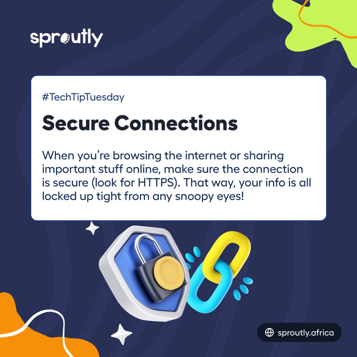 sproutlyafrica's tweet photo. Stay Safe, Stay Secured!🔒 Don’t let Cyber threats ruin your day. Follow these tips to keep your information protected always.✨

 #Sproutly #Sproutlycares #domorewithsproutly #sproutlycanhelp #TechTipTuesday https://t.co/LAgpOqvMQT