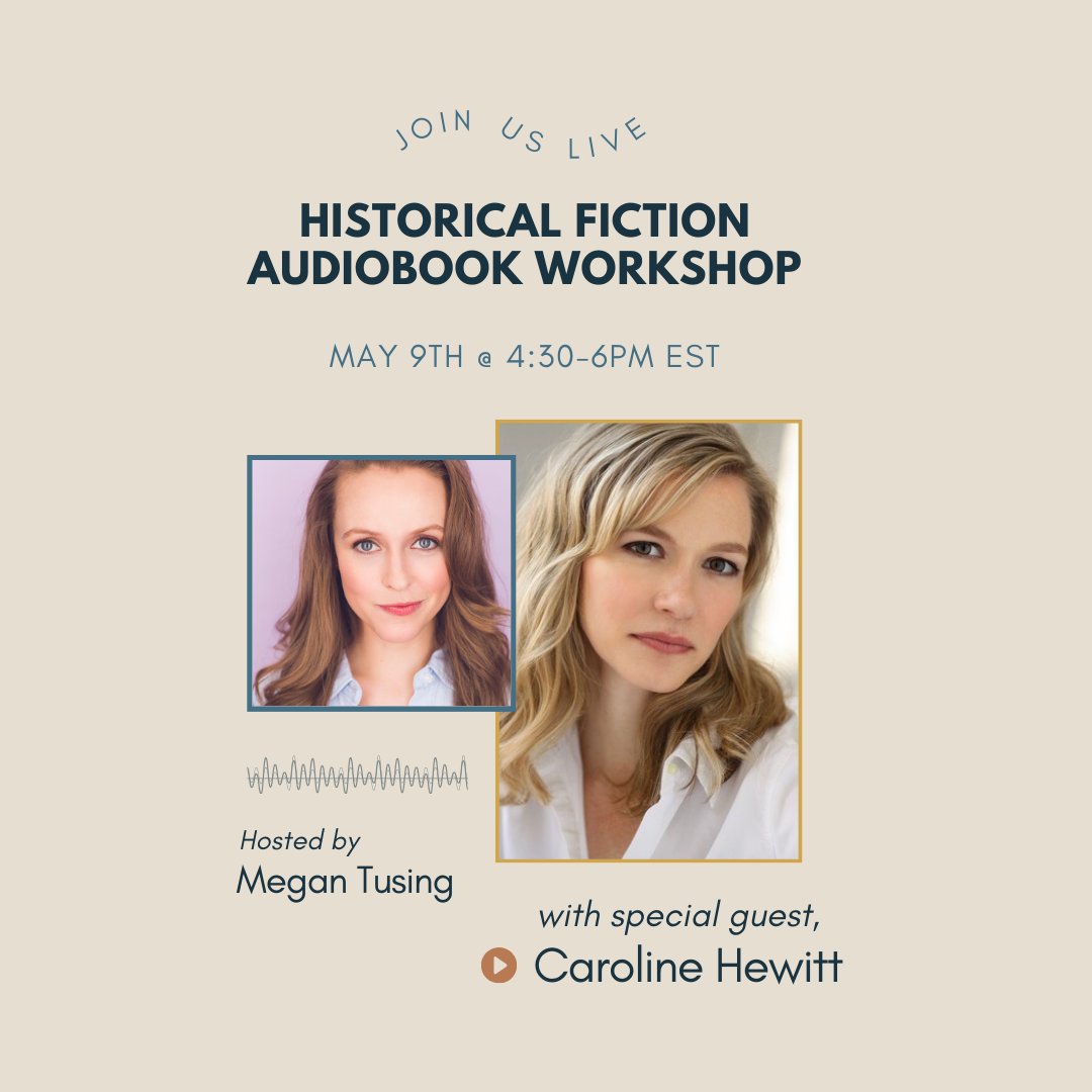 Join me and special guest @Carohewitt for a Historical Fiction Audiobook Narration Workshop. We'll dive into topics like research technique, creating authentic characters & accent work.  Plus, you'll have a chance to workshop a short piece live in class. Link in the bio!