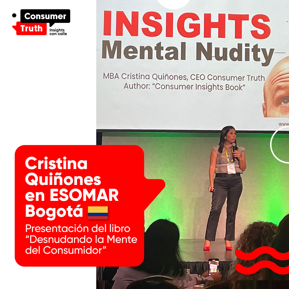 #InsightsNudity Nuestra CEO @cristinaq presentó en @ESOMAR Bogotá 🇨🇴 su libro 'Desnudando La Mente del Consumidor: Consumer Insights en el Marketing' en el marco del evento #EsomarLatam24 Aquí los pilares de nuestra presentación! Abrimos hilo 👇