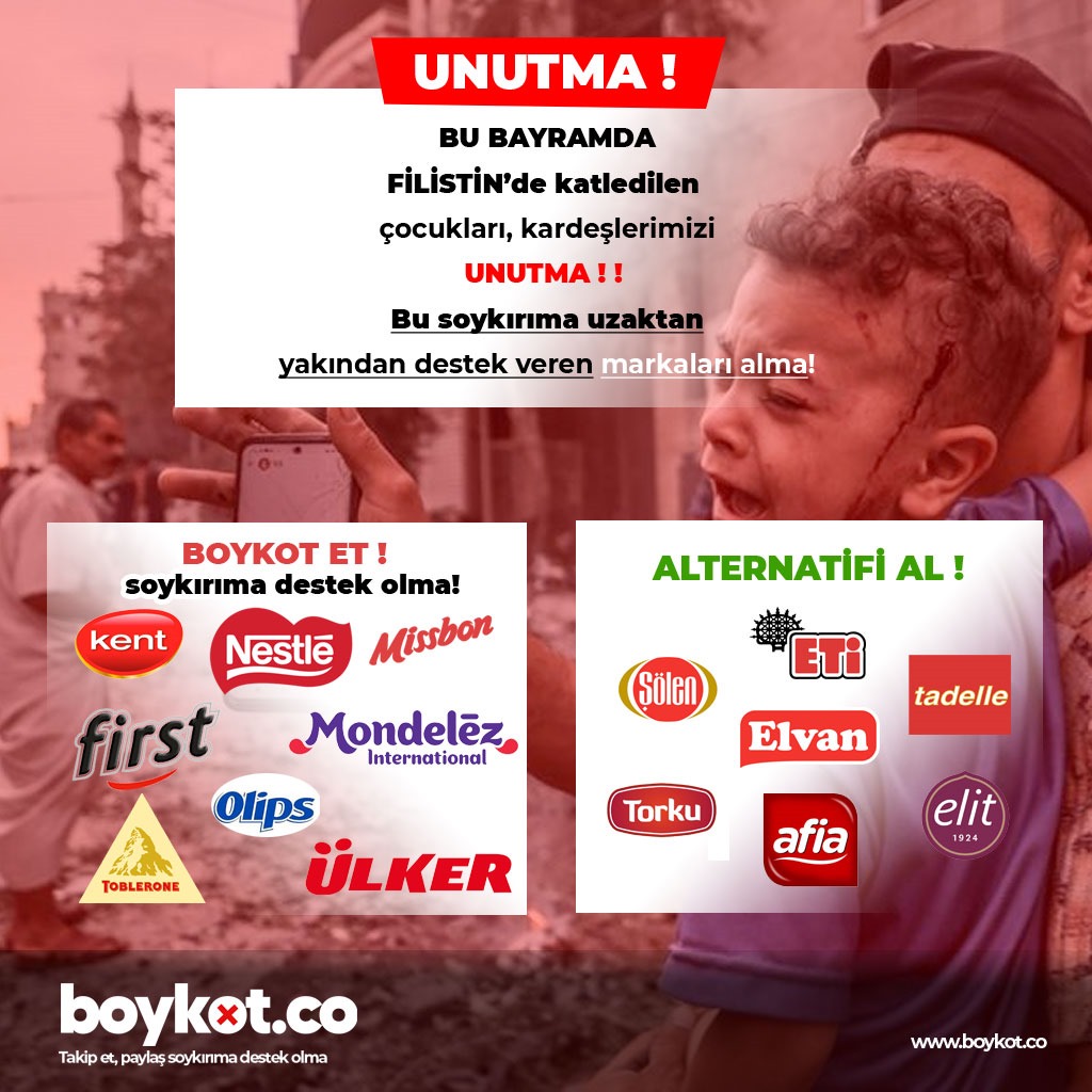 📌 Unutma!

İsrail'i boykot et! Zulme ortak olma!
