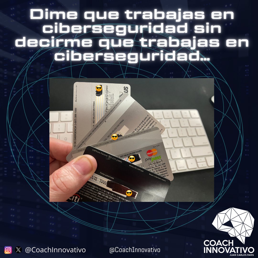 Es importante esconder o tapar el código CVV (Card Verification Value) de las tarjetas de crédito por razones de seguridad. 

#Cibersecurity #ciberseguridad #CoachInnovativo #Innovación #Tecnología #tarjetadecredito