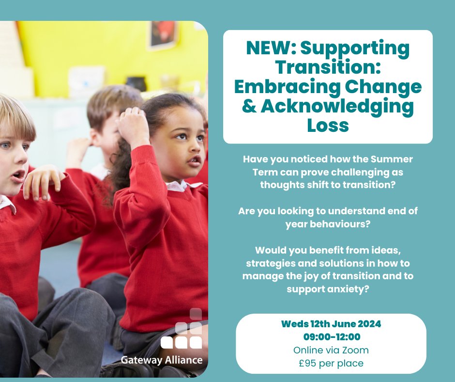 Join us for our BRAND NEW session supporting you through transition, designed to equip you with the knowledge to support children, colleagues and yourself through transitions, celebrate new beginnings and acknowledge loss. Click the link to book now! tinyurl.com/2nnfnt6f