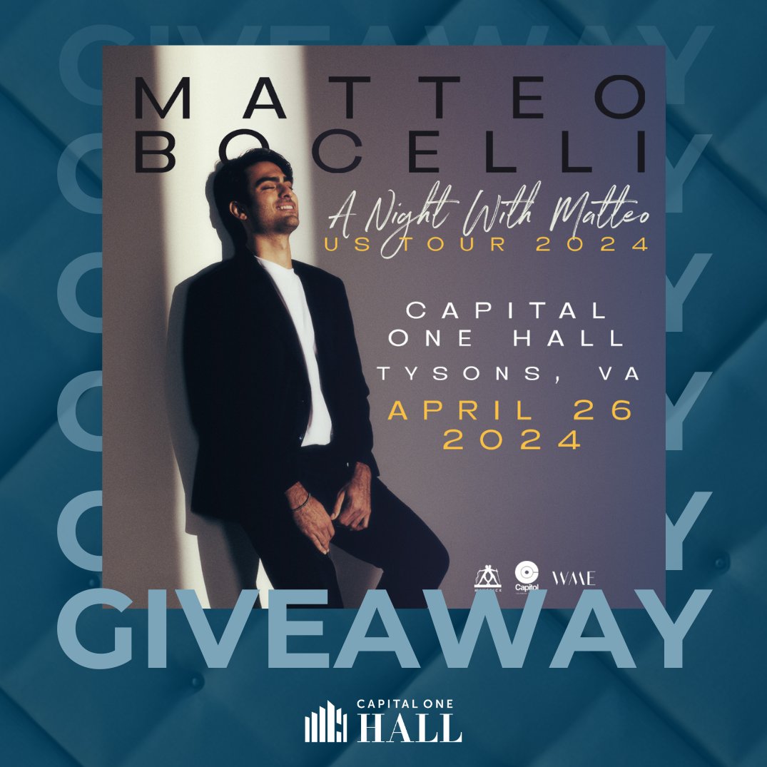 We want YOU to join us for what's sure to be an incredible night of music with @Bocelli_Matteo, son of @AndreaBocelli, on Friday, April 26 🎶 Enter via the registration link between now and April 12 for your chance to win two tickets + merch from Matteo: forms.gle/rPnFhqQSj9xQBg…