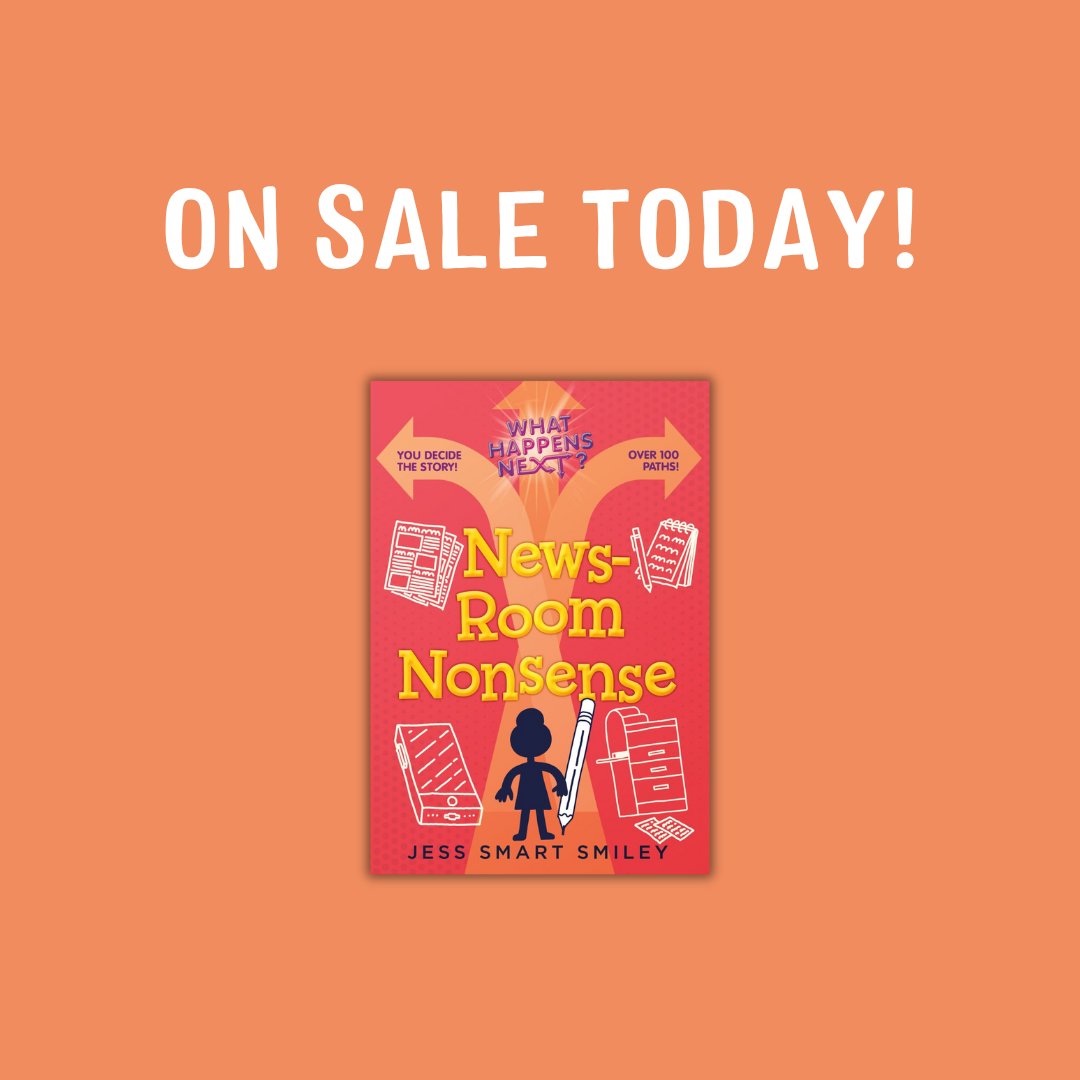 Great news: What Happens Next?: Newsroom Nonsense, is out TODAY! Grab the latest in Jess Smart Smiley's delightful, interactive series at bit.ly/49UK4qc 📰🤩