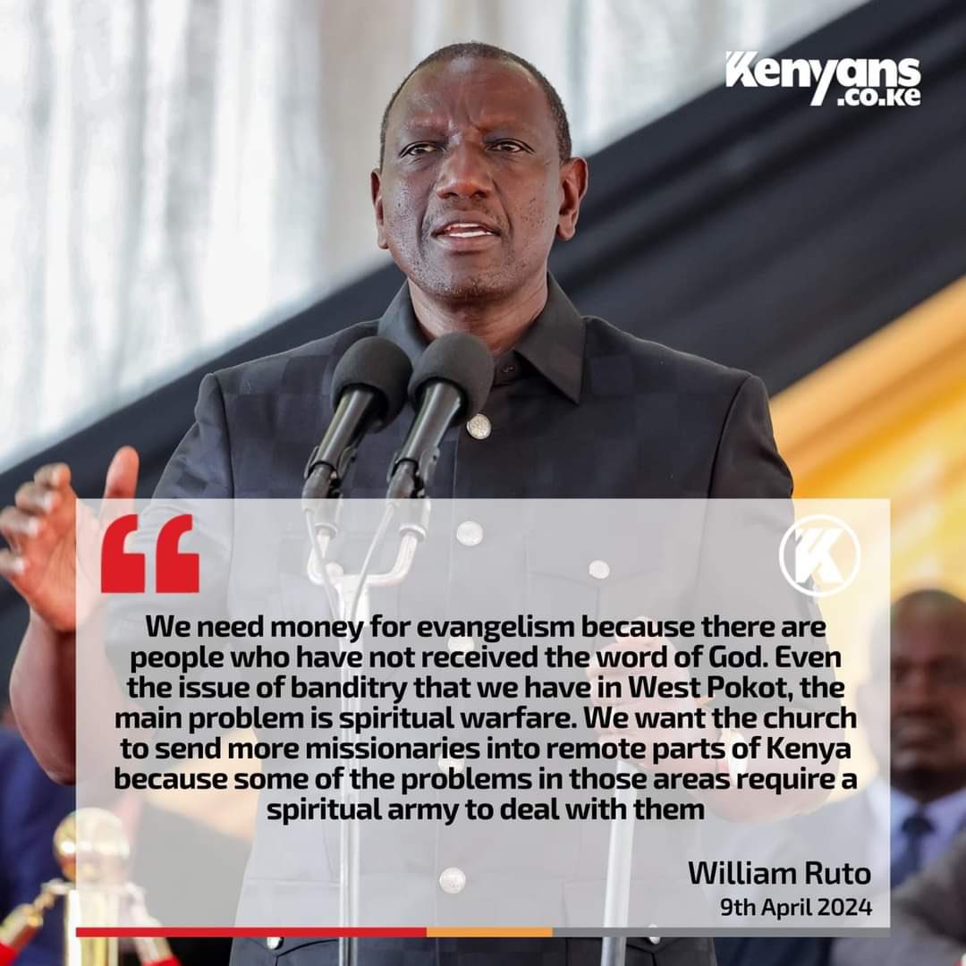 😳😳😳 During the campaign he told us that the issue of bandits was an agenda by Uhuru’s team, which had been created to fight him. Now he has changed tune and is saying the matter is spiritual.