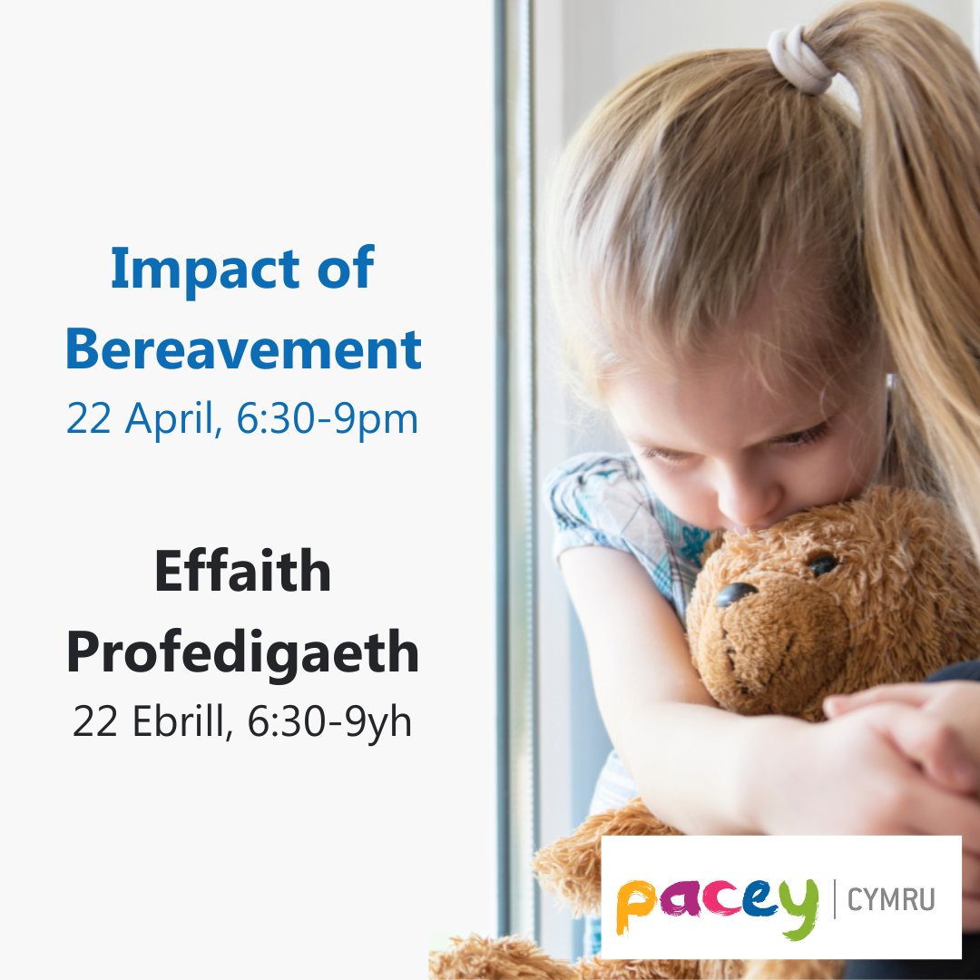 This training event will be delivered by Jan Fuchs from Cruse Bereavement Support, the UK’s leading bereavement charity. Book now! Darpariwyyd gan Jan Fuchs o Cruse Bereavement Support, prif elusen profedigaeth y DU. Cofrestrwch isod! pacey.org.uk/partners/pacey…