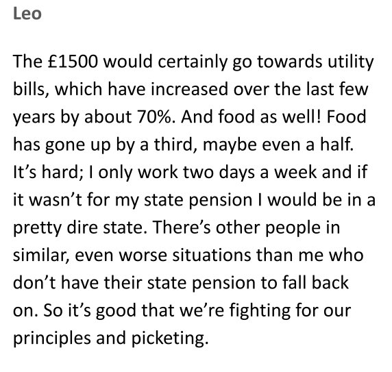Our Humans of the Picket Line series returns today with Leo, a striking worker who usually welcomes visitors into @walkergallery. He, like many @NML_Muse workers, is struggling to keep up with constant food and utility price hikes. #HumansOfThePicket #NMLPayUp