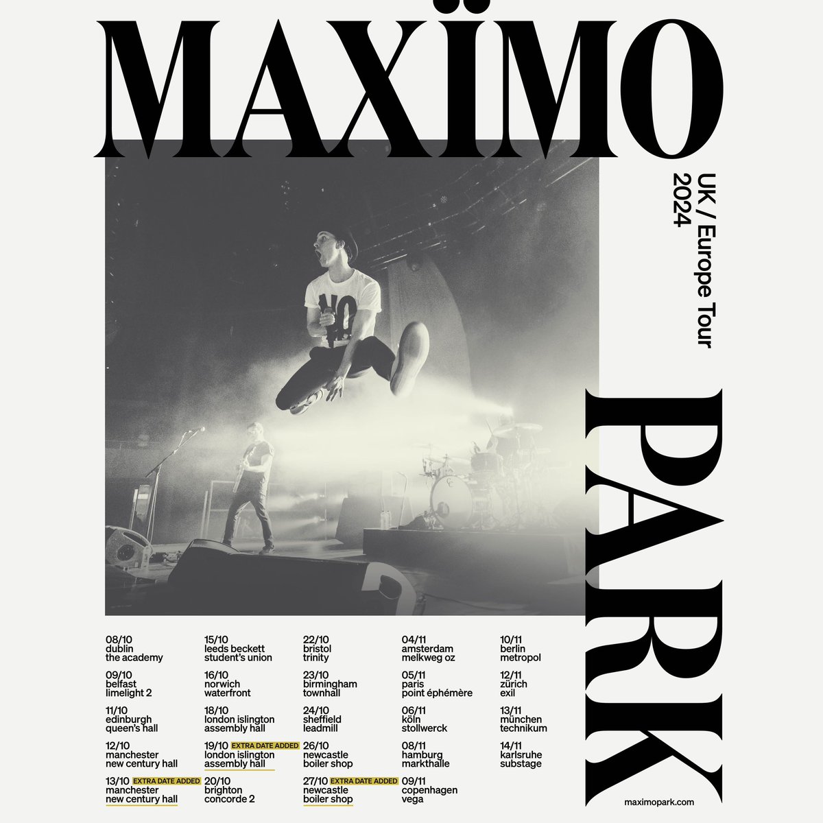 ICYMI // 'Hey you, what's new?' Actually, we'll tell ya: @maximopark will be heading out on a big ol' tour of the UK and Ireland this October! Head here 👇 NOW to secure your place. tinyurl.com/wtfers33