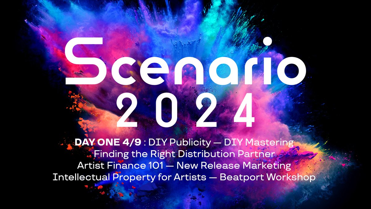 SCENARIO 2024 registration opens at 9:00 a.m. @RegentTheaterLA. Today's workshops: DIY Publicity — DIY Mastering — Finding the Right Distribution Partner — Artist Finance 101 — New Release Marketing — Intellectual Property for Artists — Beatport Workshop scenario2024.com/conference