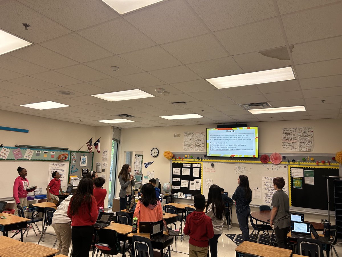 Ms. Gray’s class is continuing to work hard on their STAAR review by playing around of “Chance It”. Thank you to Ms. Gray for making our fifth grade reading review so engaging and meaningful for our 5th graders! #RangersLeadTheWay