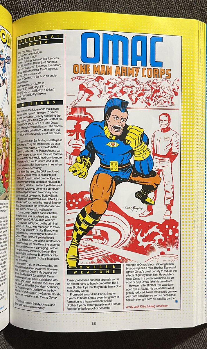 A good Tuesday morning, afternoon, evening everyone! Hopefully everyone survived the eclipse. Today’s Who’s Who entry is OMAC, One Man Army Corps! Another creation by the ‘King’ Jack Kirby! #JackKirby #OMAC #DCcomics #comics