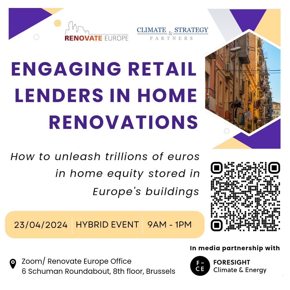 🙋‍♀️Join us on April 23rd in Brussels for event 'Engaging Retail Lenders in Home Renovations' to discuss: 🔸How to identify which 🏘️🏫 to renovate? 🔸How can we provide access to low cost, long-term financing💶 for deep renovations across 🇪🇺? Sign up👇 eventbrite.co.uk/e/engaging-ret…